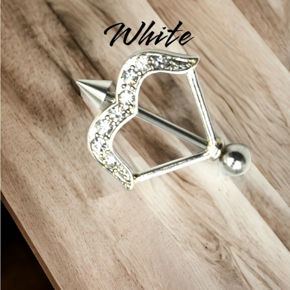 A Pair of Body Accent Nipple Barbell Bow & Arrow - Picture 4 of 7